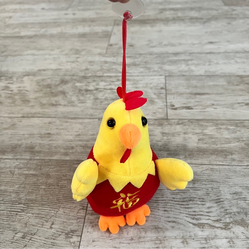 Rooster Chicken Chinese New Year Plush Ornament with Suction Cup